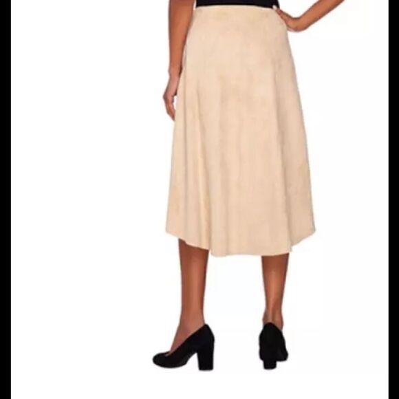 H by Halston chic faux Suede Hi-Low Midi Skirts-14 - Picture 2 of 10